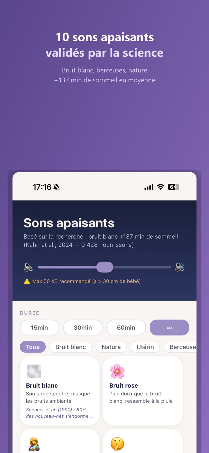 Écran des sons apaisants